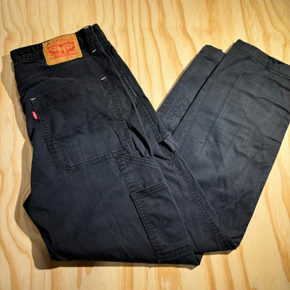 Levi's Men's Carpenter Pants Meteorite Black Utility Jeans Size 33